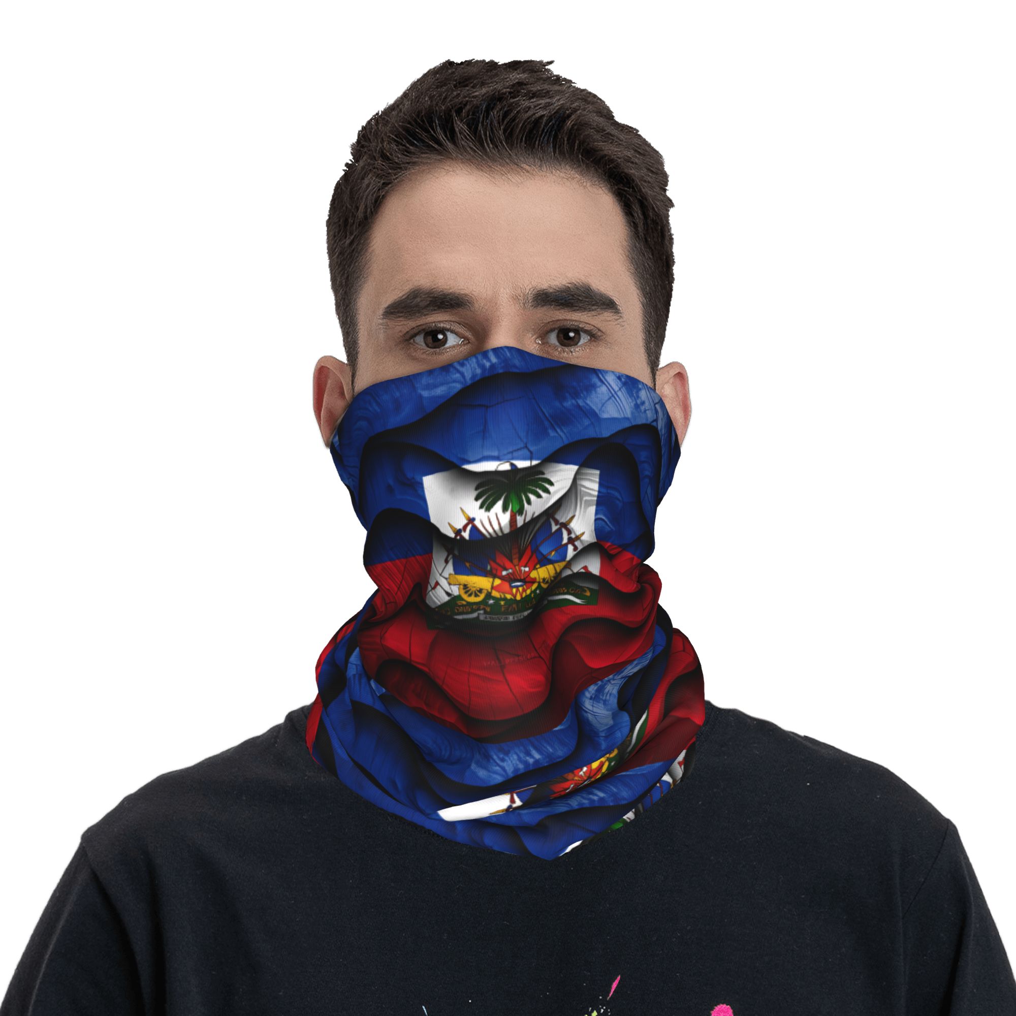 Outdoor Hunting And Fishing - Haiti Flag Balaclava Hunting Fishing Tactical