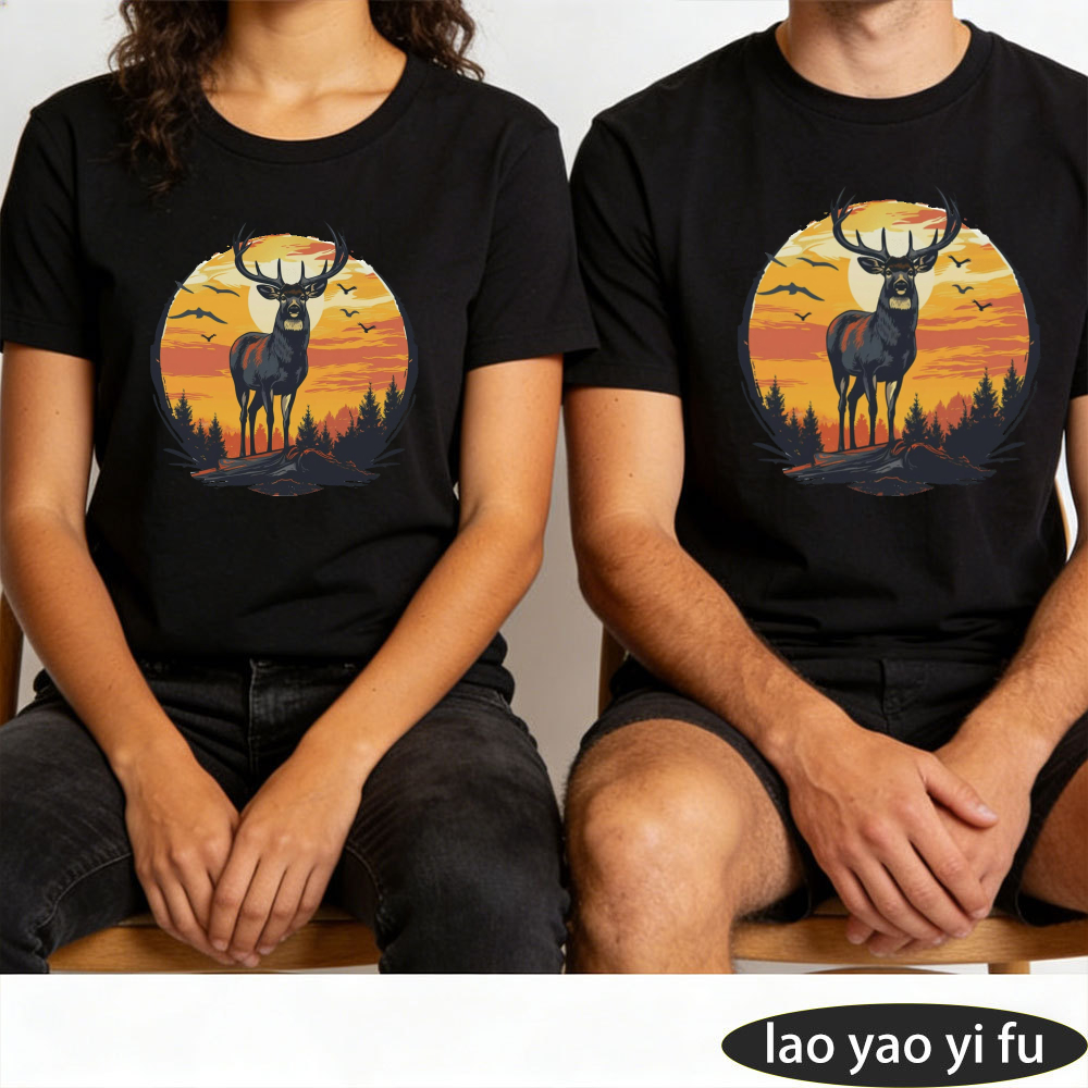 Vintage Stag Deer Sunset Fores - đánh giá và giá Hunting Outdoor Apparel