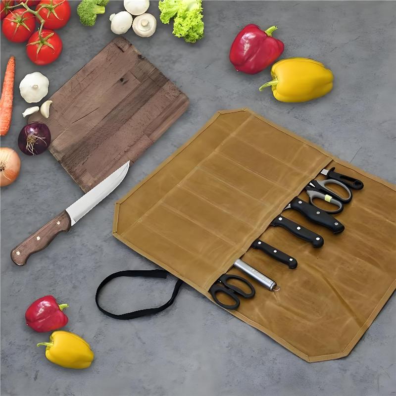 Waxed Canvas Chef Knife Roll M - đánh giá và giá Outdoor Hunting Kitchen