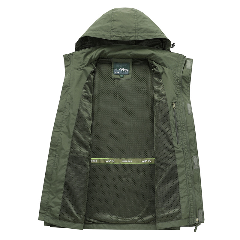 Detachable sleeve windproof ho - đánh giá và giá Safari Outdoor Hunting Jackets